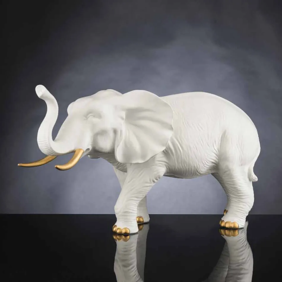 Soprammobile Artigianale a Forma di Elefante in Ceramica Made in Italy - Fante Viadurini