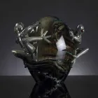 Soprammobile in Vetro a Forma di Uovo con Ranocchi Made in Italy - Huevo Viadurini