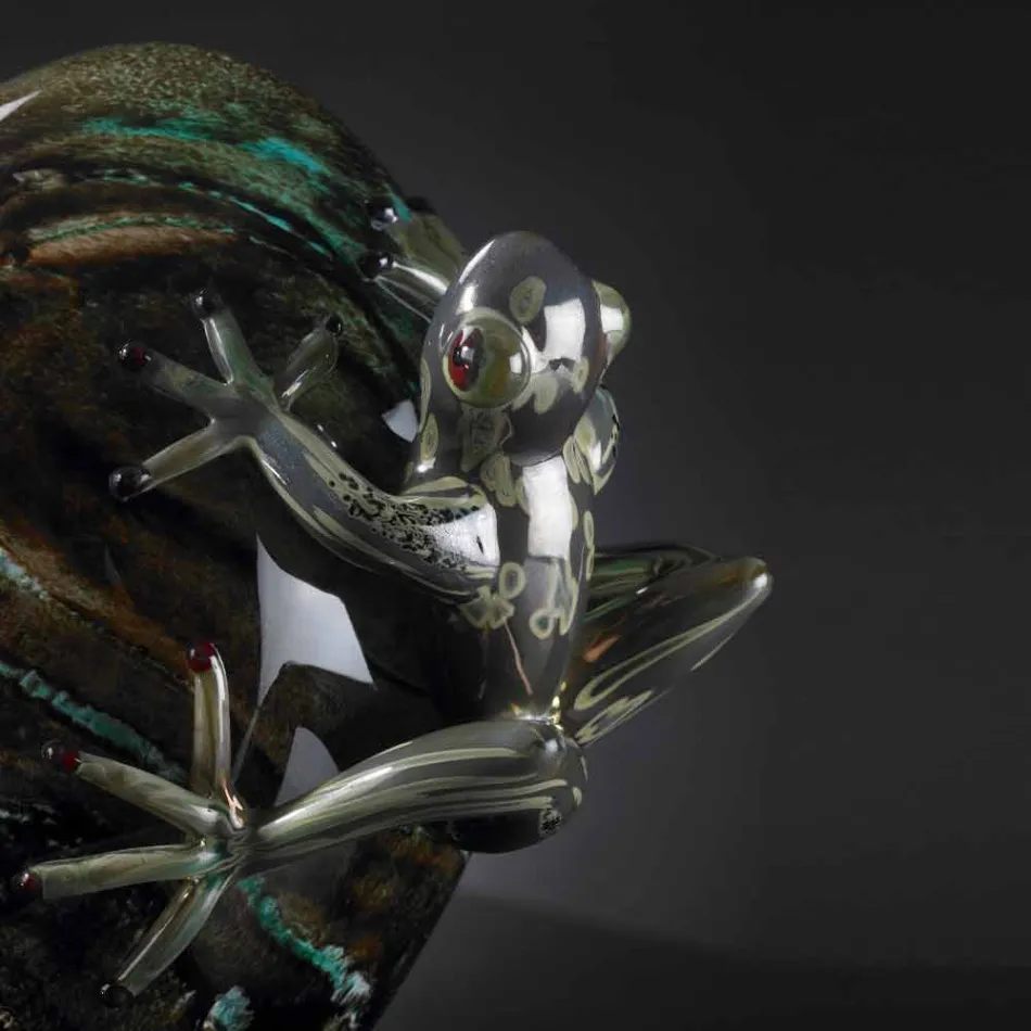 Soprammobile in Vetro a Forma di Uovo con Ranocchi Made in Italy - Huevo Viadurini