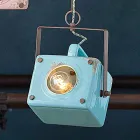 Sospensione a faretto design vintage in ceramica e ferro Allie Viadurini