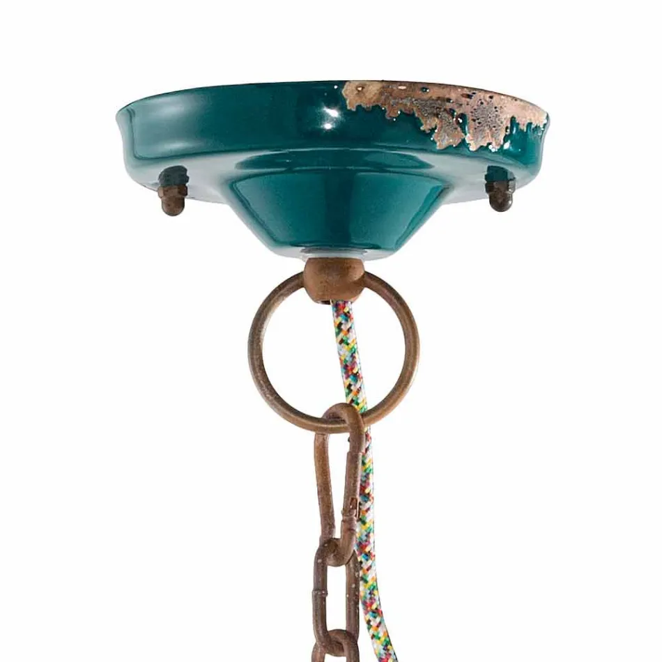 Sospensione a faretto design vintage in ceramica e ferro Allie Viadurini