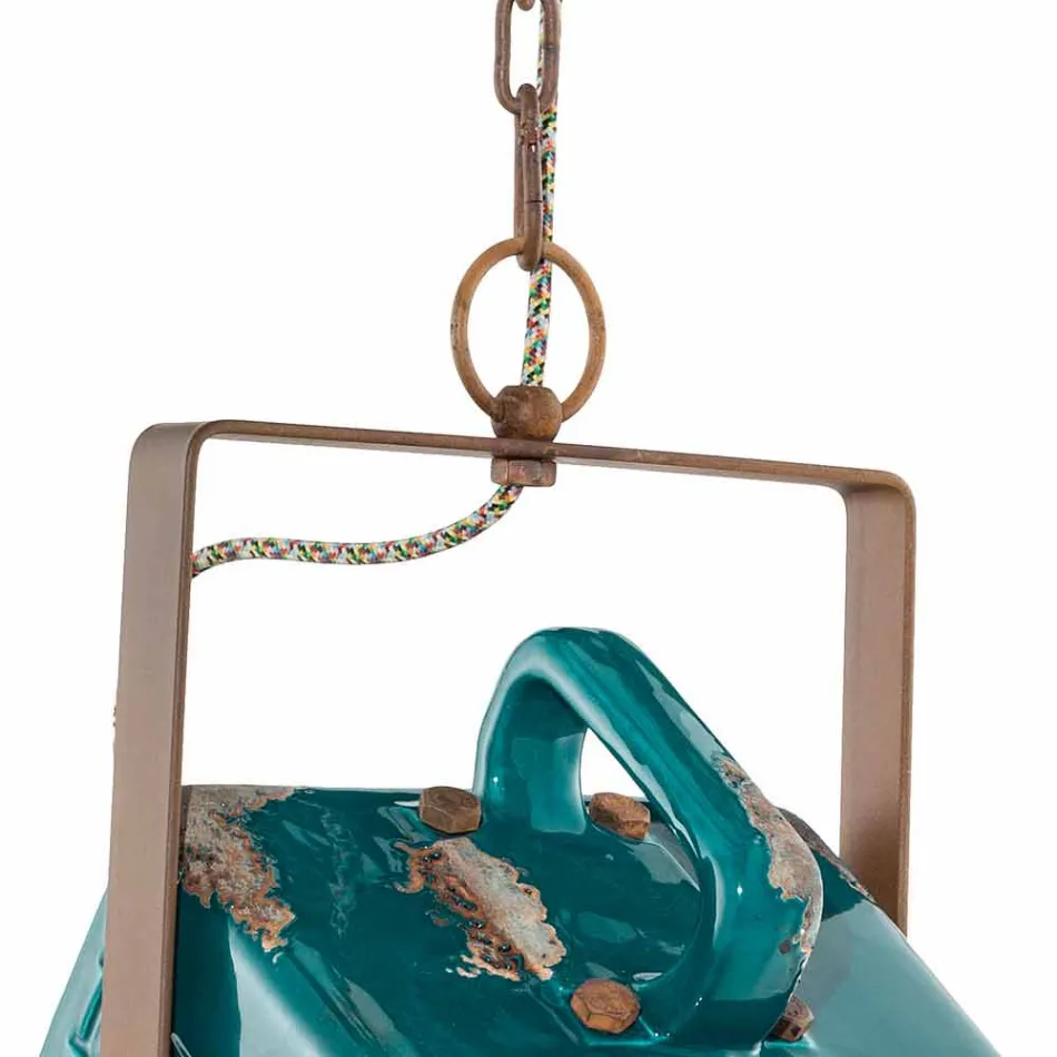 Sospensione a faretto design vintage in ceramica e ferro Allie Viadurini