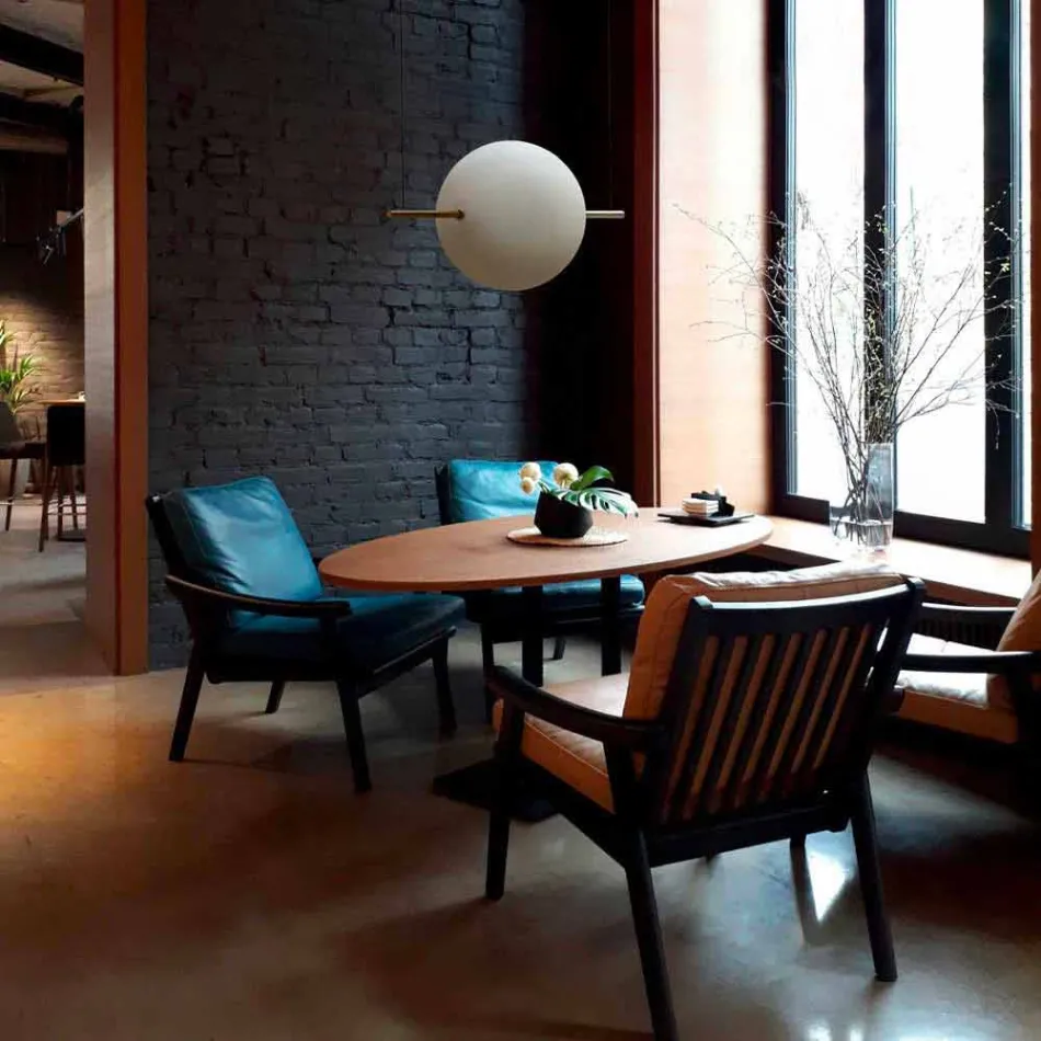 Sospensione Design in Vetro e Ottone con Luce LED, 3 Misure - Alma by Il Fanale Viadurini