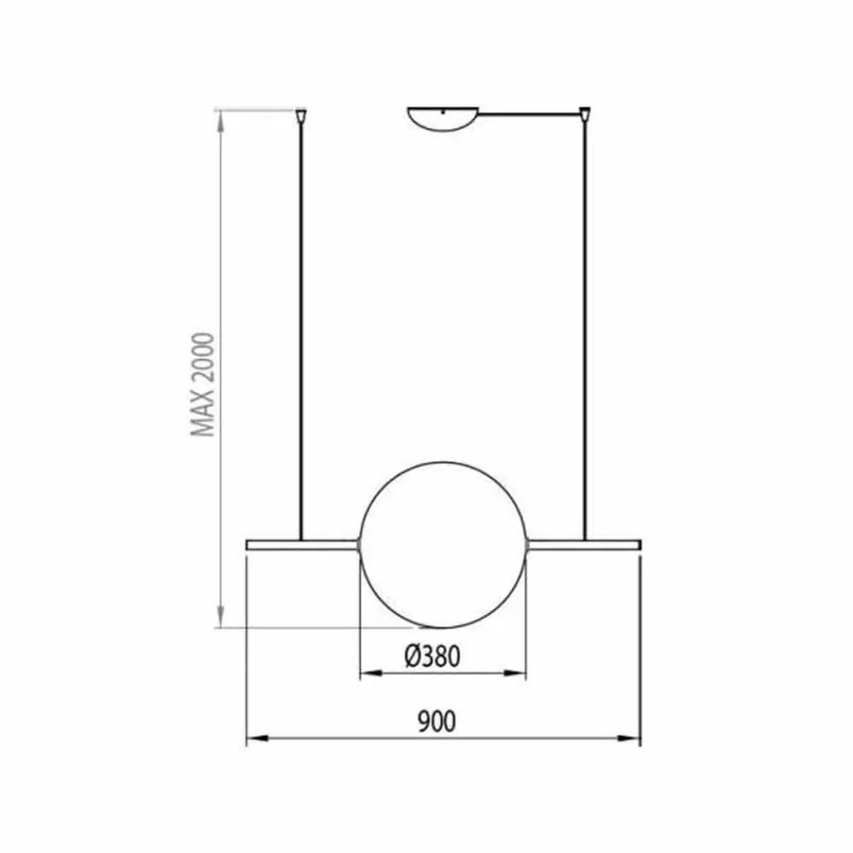 Sospensione Design in Vetro e Ottone con Luce LED, 3 Misure - Alma by Il Fanale Viadurini