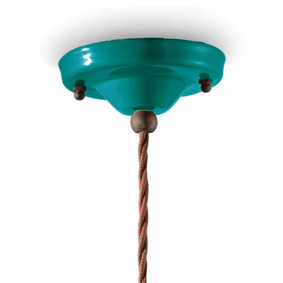 Sospensione in ceramica colorata e ottone anticato Maya Ferroluce Viadurini