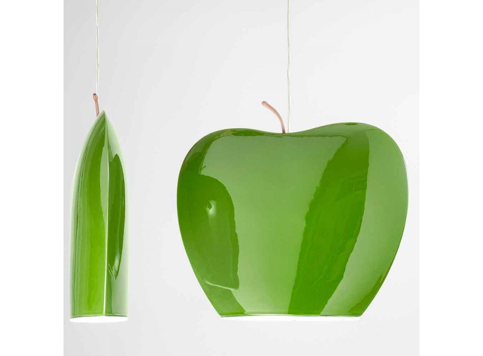 Sospensione in Ceramica di Design a Forma di Mela – Fruits Aldo Bernardi Viadurini