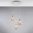 Sospensione in Ferro con Vetri Pyrex Made in Italy per Arredare L’interno - Corinto Viadurini