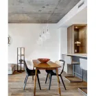 Sospensione in Ferro con Vetro Pyrex Made in Italy per Arredare L’interno - Olimpo Viadurini