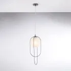 Sospensione in Ferro Cromato con Sfera  Made in Italy per Arredare L’interno - Oslo Viadurini