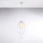 Sospensione in Ferro Cromato con Sfera  Made in Italy per Arredare L’interno - Oslo Viadurini