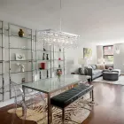 Sospensione in Ferro Cromato con Strass Made in Italy per Arredare L’interno - Africa Viadurini