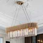 Sospensione in Ferro Dorato con Strass Made in Italy - Parigi Viadurini