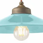 Sospensione saliscendi in ceramica e ottone anticato Britney Ferroluce Viadurini