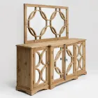 Specchiera 156x83 cm in Legno di Pino Naturale Invecchiato - Agosta Viadurini