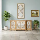 Specchiera 156x83 cm in Legno di Pino Naturale Invecchiato - Agosta Viadurini