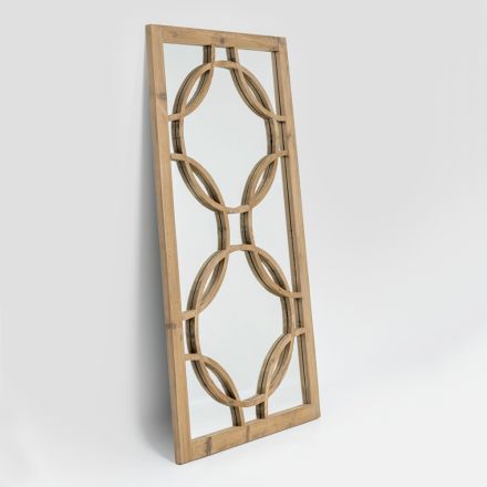 Specchiera 156x83 cm in Legno di Pino Naturale Invecchiato - Agosta Viadurini