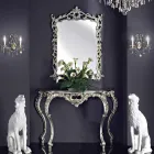 Specchiera a muro, consolle legno e piano a mano in Italia Giacomo Viadurini