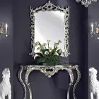 Specchiera a muro, consolle legno e piano a mano in Italia Giacomo Viadurini