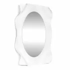 Specchiera a muro design moderno bianco latte Diva, made in Italy Viadurini