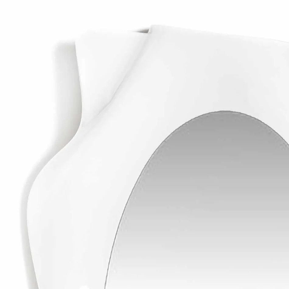Specchiera a muro design moderno bianco latte Diva, made in Italy Viadurini