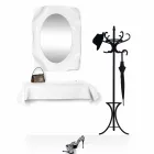 Specchiera a muro design moderno bianco latte Diva, made in Italy Viadurini