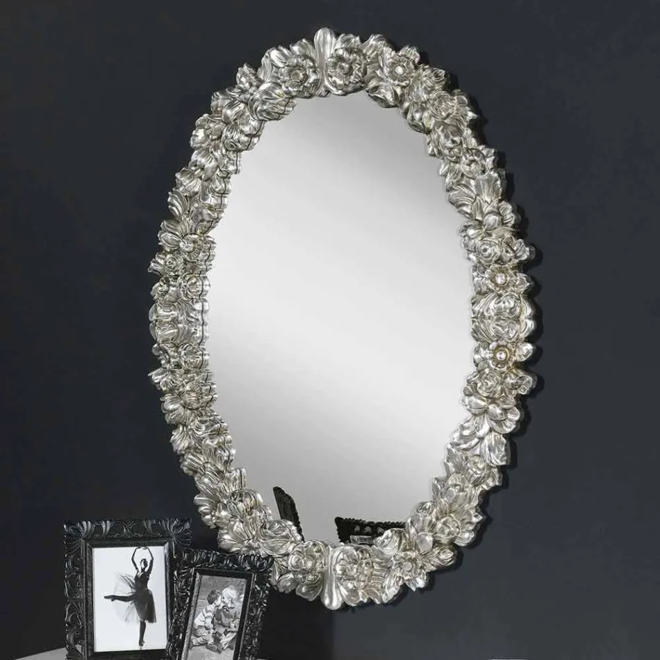 Specchiera a muro fatta a mano moderna legno abete made Italy Filippo Viadurini