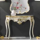 Specchiera a muro legno abete,consolle,piano mdf made Italy Gianluca  Viadurini