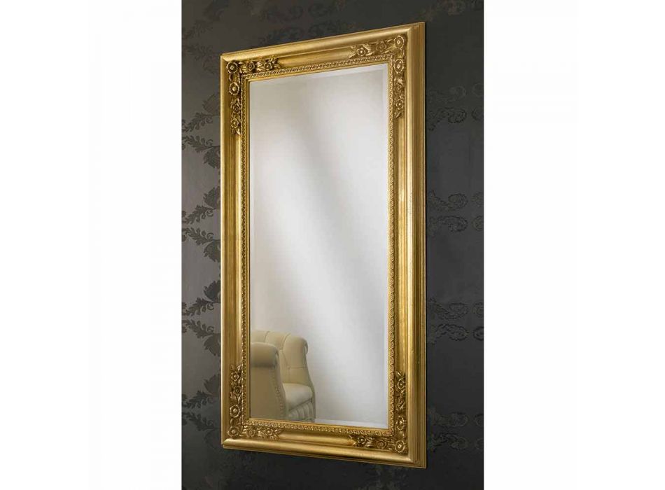 Specchiera a muro oro,argento fatta a mano in legno made Italy Michele Viadurini