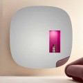 Specchiera a Parete con Luce Led e Vano Rosa Design Lusso Made in Italy - Matrix
