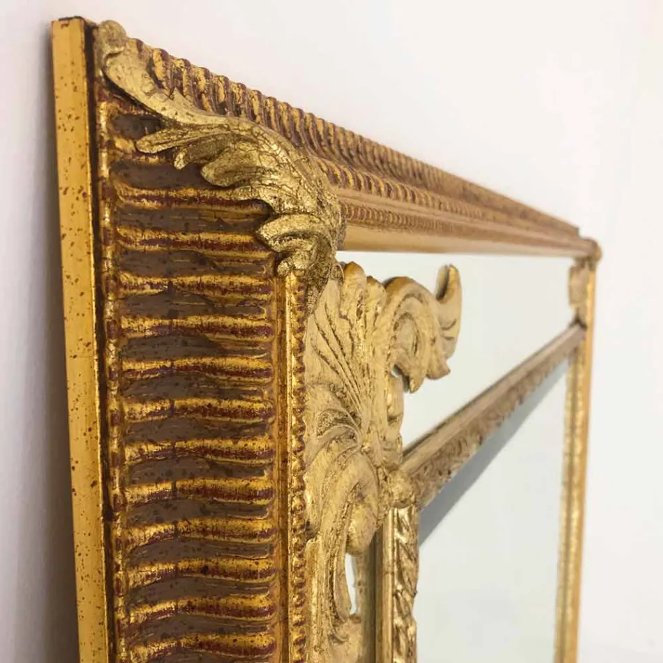 Specchiera a parete in legno rettangolare prodotta in Italia Valentino Viadurini