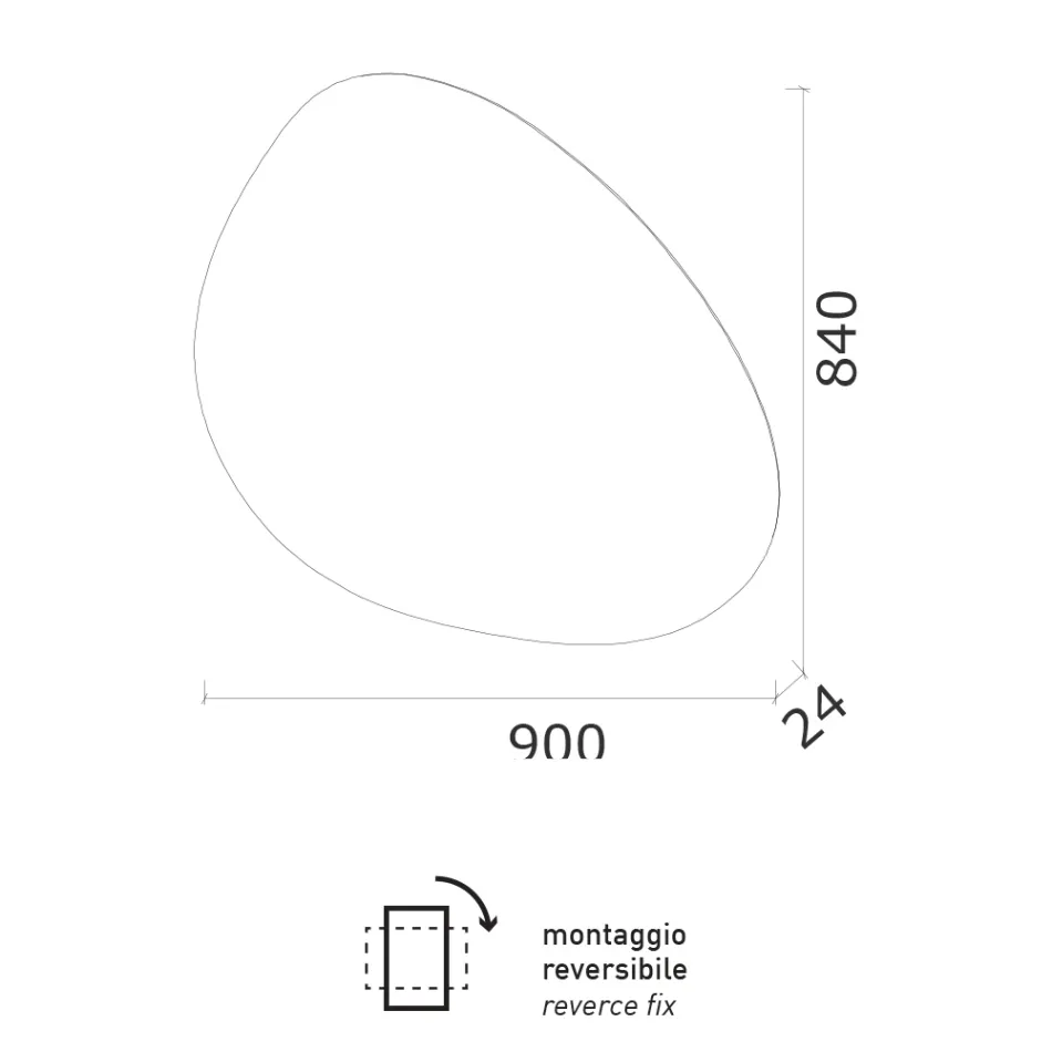 Specchiera con Retroilluminazione Led Reversibile Made in Italy - Talk Viadurini
