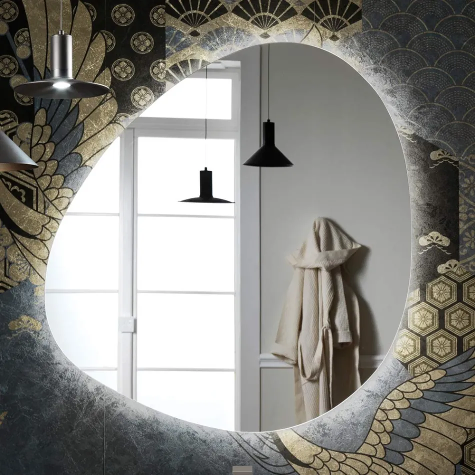 Specchiera con Retroilluminazione Led Reversibile Made in Italy - Talk Viadurini