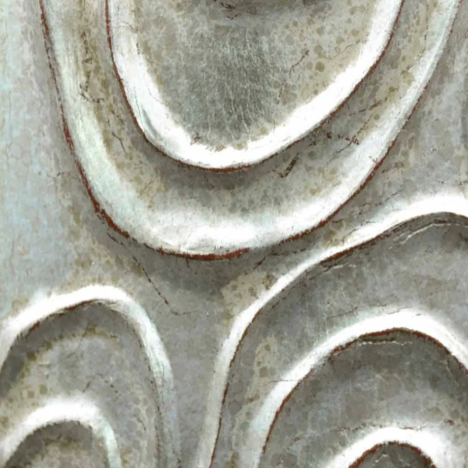 Specchiera da muro oro,bianco,argento in legno made in Italy Eugenio Viadurini