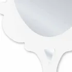 Specchiera da parete bianca con cornice decorata Neve made in Italia Viadurini