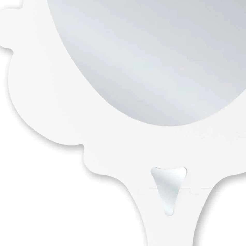 Specchiera da parete bianca con cornice decorata Neve made in Italia Viadurini