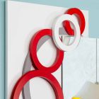 Specchiera da Parete Design Moderno Bianco Rosso Grigio in Legno - Illusion Viadurini