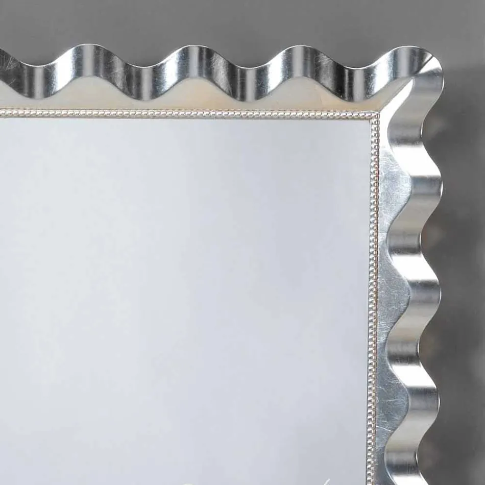 Specchiera da parete design moderno decorata con perle Lane Viadurini