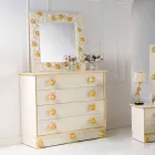 Specchiera da parete di design decorata con rose Flower Viadurini