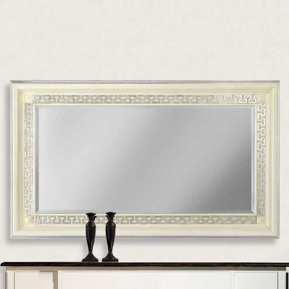 Specchiera da parete in legno di abete fatta a mano in Italia Maicol Viadurini