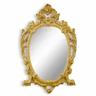 Specchiera da parete in legno ovale fatta a mano in Italia Roberto Viadurini