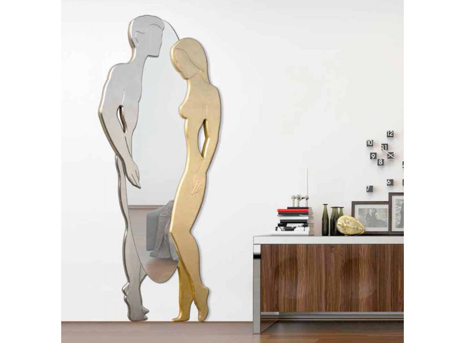 Specchiera da parete in Mdf design moderno Man&Woman sagomata a mano Viadurini