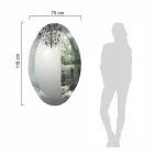 Specchiera da Parete Ovale in Cristallo Vetro Ondulato Made in Italy - Eclisse Viadurini