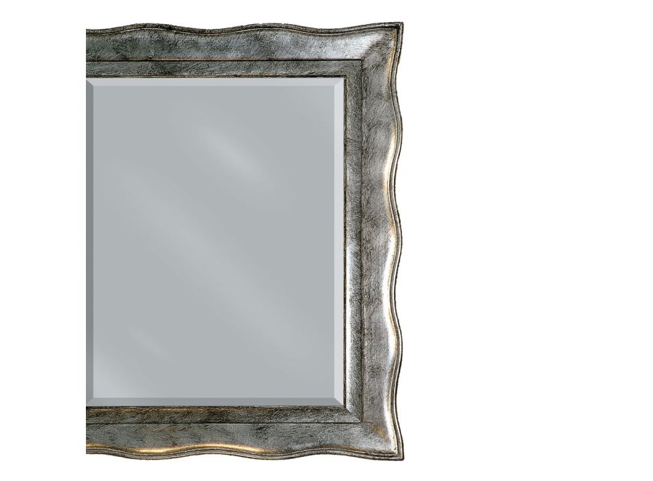 Specchiera in Foglia Argento e Specchio Molato Realizzata in Italia - Rongo Viadurini