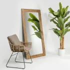 Specchiera in Legno di Pino Naturale Invecchiato Spazzolato - Acerno Viadurini