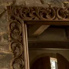 Specchiera Intagliata Realizzata in Legno Teak Massello - Auguste Viadurini