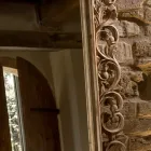 Specchiera Intagliata Realizzata in Legno Teak Massello - Auguste Viadurini