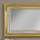 Specchiera moderna legno abete da parete a mano fatta in Italia Carlo Viadurini