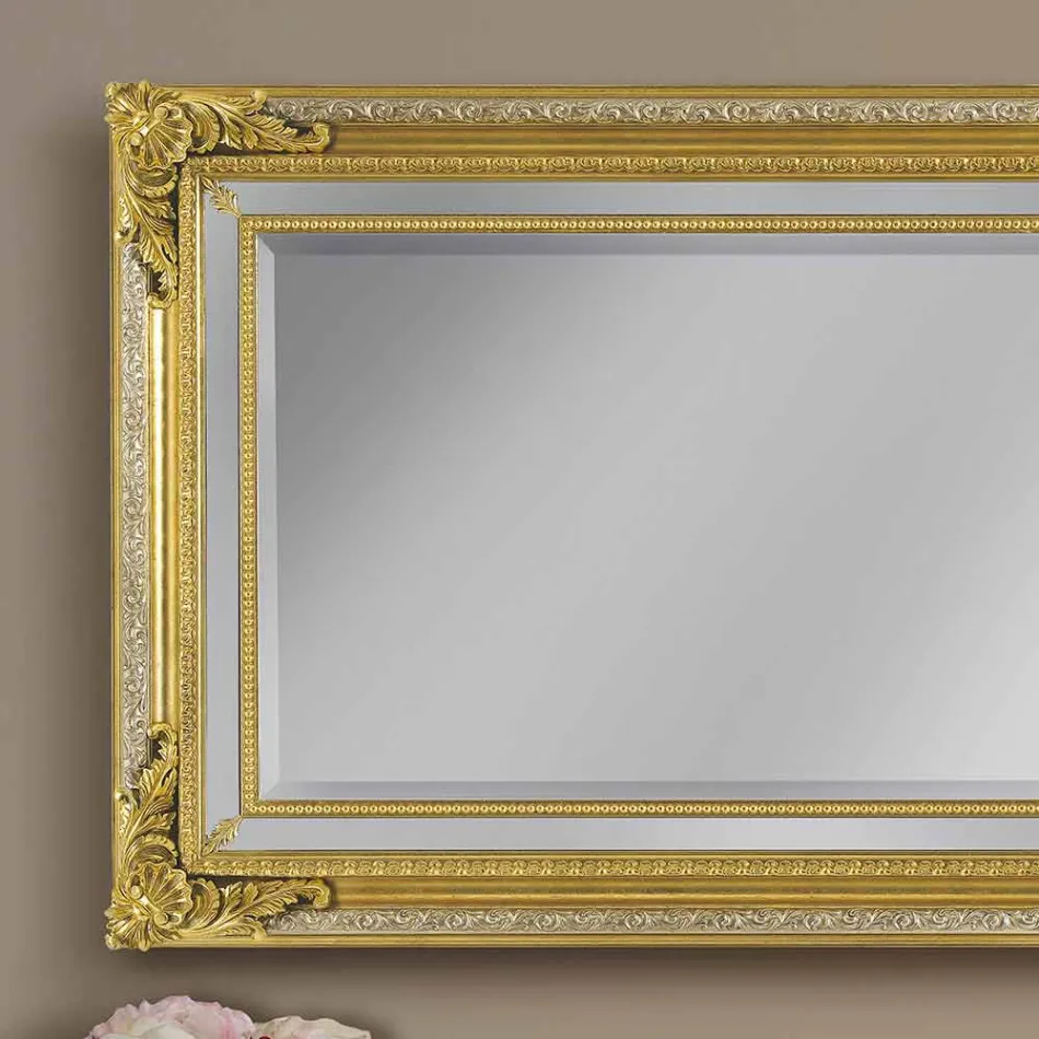 Specchiera moderna legno abete da parete a mano fatta in Italia Carlo Viadurini