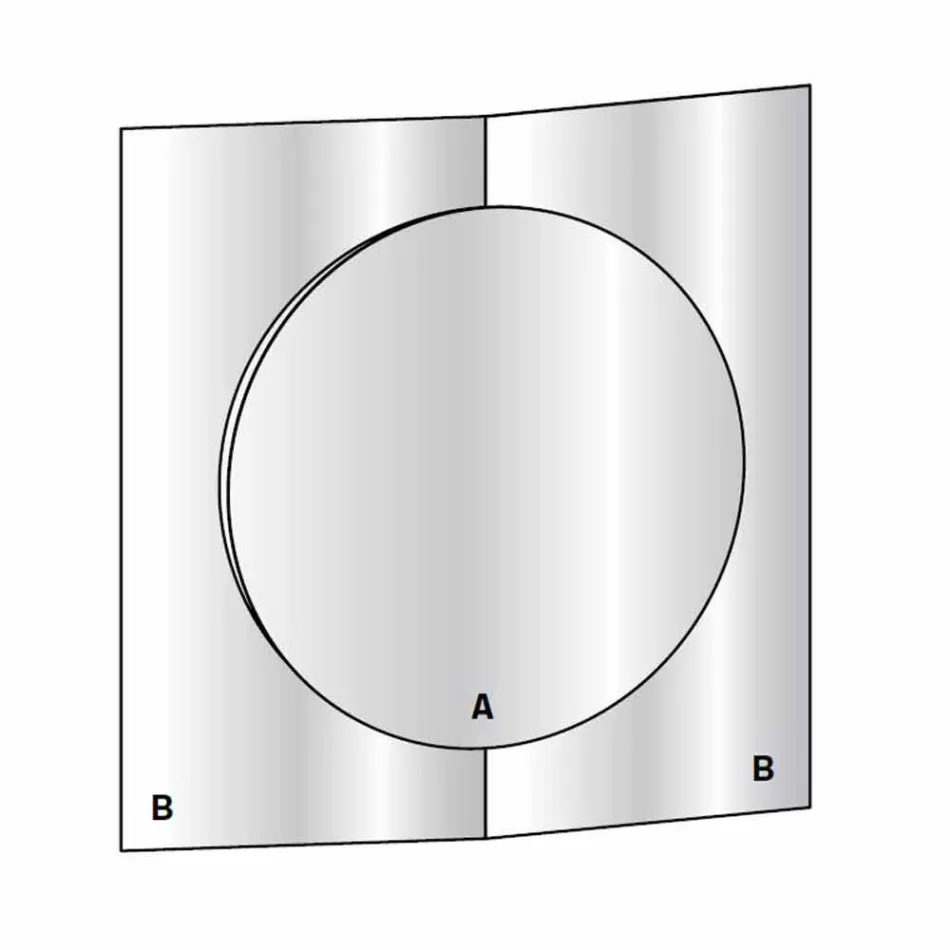 Specchiera Muro di Design Moderno Composta da 3 Pannelli Made in Italy – Bristol Viadurini