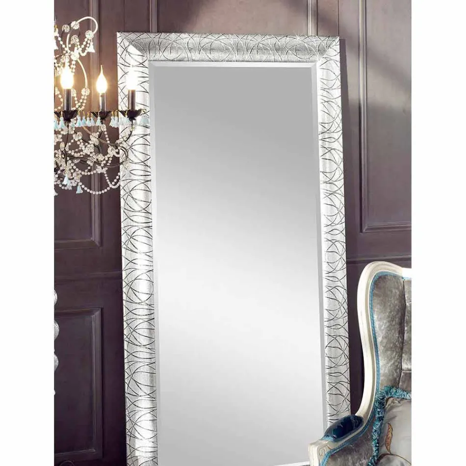 Specchiera muro rettangolare in legno di abete made in Italy Achille Viadurini